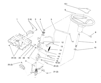 Steering Wheel And Tilt Diagram and Parts List for 72084 6900001 - 6999999 Toro Lawn Tractor