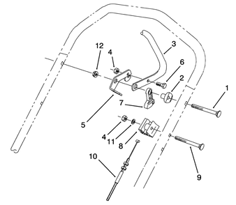 Traction Control Assembly Diagram and Parts List for 26640B 4900001 - 4999999 Toro Lawn Mower