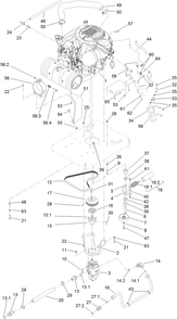 Engine Assembly Diagram and Parts List for 23214 404320000 - 405799999 Toro Stump Grinder