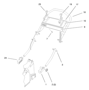 Handle Assembly Diagram and Parts List for 26638 8900001 - 8999999 Toro Lawn Mower