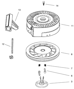 Recoil Starter Assembly No. 590743 (Optional) Diagram and Parts List for 38425 7900001 - 7999999 Toro Snow Blower
