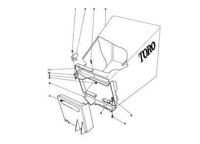 Grass Bag Assembly Diagram and Parts List for 20562 6000001 - 6999999 Toro Lawn Mower