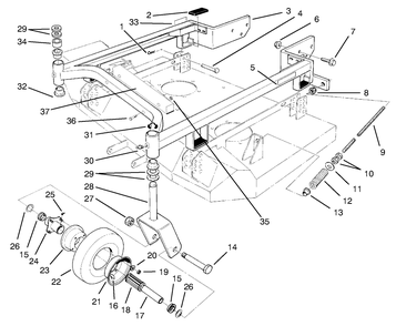 Carrier Frame Assembly Diagram and Parts List for 30138 890001 - 899999 Toro Lawn Mower