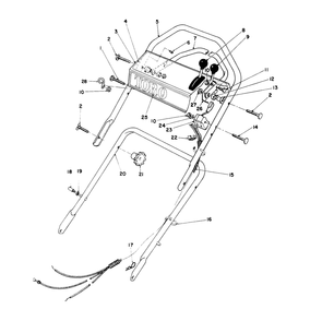 Handle Assembly Diagram and Parts List for 16212 5000001 - 5999999 Toro Lawn Mower