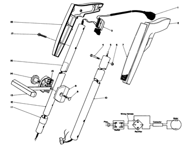 Handle Assembly Diagram and Parts List for 51425 4000001 - 4999999 Toro Trimmer