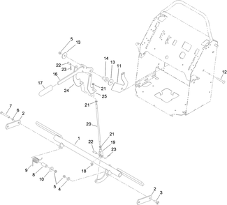 Park Brake Assembly Diagram and Parts List for 74568TE (310000001-310999999)(2010) Toro Lawn Mower