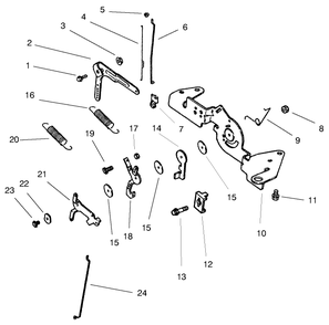 Engine Controls Assembly Diagram and Parts List for 74171 (990001-999999)(1999) Toro Lawn Mower