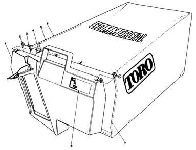 Grass Bag Assembly No. 11-5609 Diagram and Parts List for 22030 8000001 - 8999999 Toro Lawn Mower