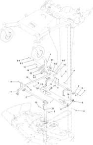 Part Location Diagram of 138-5858 Toro Deck Strut Assembly