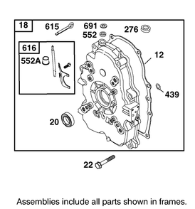 Crankcase Assembly Diagram and Parts List for 12003 220000001 - 220999999 Toro Lawn Tractor