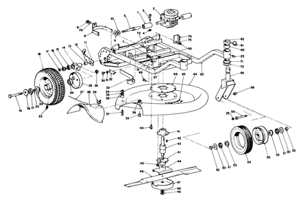 Frame And Cutter Housing Assembly Diagram and Parts List for 23205 6000001 - 6999999 Toro Lawn Mower