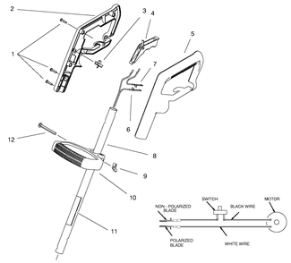 Handle Assembly Diagram and Parts List for 51332 99000001 - 99999999 Toro Trimmer