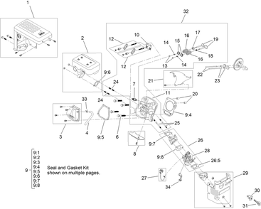 Engine Assembly No. 3 Diagram and Parts List for 38850 411400000 - 413969999 Toro Snow Blower