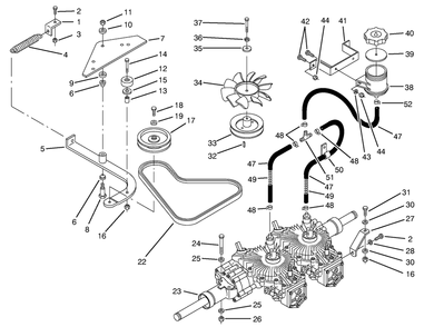 Transmission & Drive System Assembly Diagram and Parts List for 74101 690001 - 699999 Toro Lawn Tractor