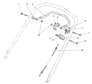 Traction Control Assembly Diagram and Parts List for 26620B 1000001 - 1999999 Toro Lawn Mower