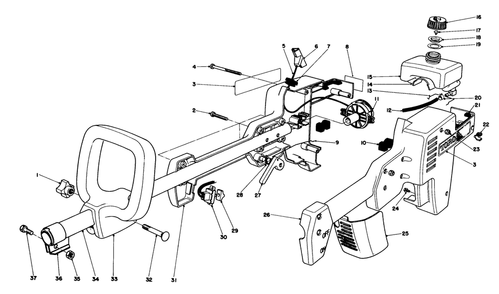 Engine Housing Assembly Diagram and Parts List for 51613 3000001 - 3999999 Toro Trimmer