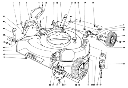 Housing Assembly Diagram and Parts List for 19373 3000001 - 3999999 Toro Lawn Mower