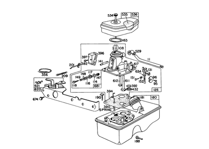 Carburetor Assembly Model 390065 For 21" Hand Propelled Model 16155 And For 21" Self-Propelled Model 16287 Diagram and Parts List for 16287 7000001 - 7999999 Toro Lawn Mower