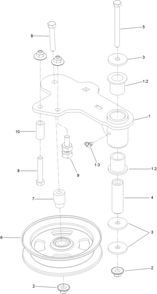 Idler Arm Assembly Diagram and Parts List for 72906 412200000 - 999999999 Toro Lawn Tractor