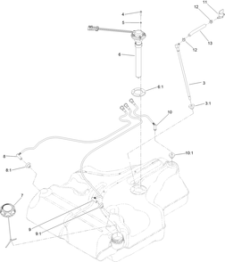 Fuel Tank Assembly Diagram and Parts List for 74942TE 402364843-404319999 Toro Lawn Tractor