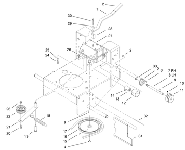 Transmission & Idler Pulley Assembly Diagram and Parts List for 30177 991352 - 999999 Toro Lawn Tractor Accessories