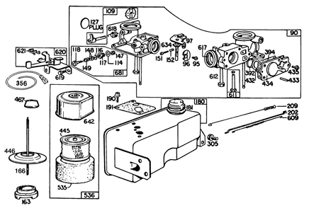 Engine Briggs & Stratton Model 131922-0163-01 (Continued) Diagram and Parts List for 22015 6000001 - 6999999 Toro Lawn Mower