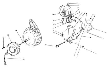 Light Kit No. 54-9821 (Optional) Diagram and Parts List for 38040 7000001 - 7999999 Toro Snow Blower