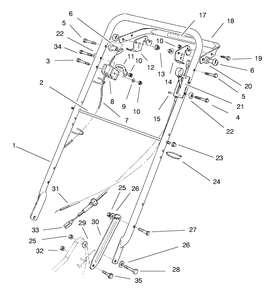 Handle Assembly Diagram and Parts List for 22141 790000001 - 799999999 Toro Lawn Mower