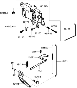 Control Equipment Assembly Diagram and Parts List for 74558 (290003001-290999999)(2009) Toro Lawn Mower