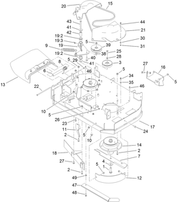 Part Location Diagram of 119-0151 Toro DECK Assembly