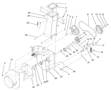 Part Location Diagram of 100-7795-03 Toro Cover Assembly