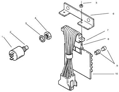 Pc Board & Test Switch Diagram and Parts List for 73422 7900001 - 7999999 Toro Lawn Tractor