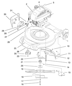 Engine & Blade Assembly Diagram and Parts List for 20061 9900001 - 9999999 Toro Lawn Mower