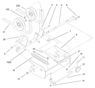 Pulley Box Assembly Diagram and Parts List for 78375 8900001 - 8999999 Toro Lawn Mower