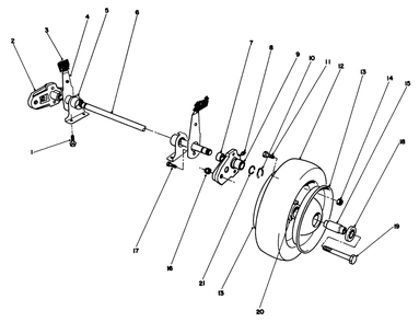 Rear Axle Assembly Diagram and Parts List for 22581 1000001 - 1999999 Toro Lawn Mower
