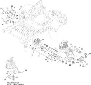 Park Brake Assembly Diagram and Parts List for 74090 410000000 - 412999999 Toro Lawn Tractor