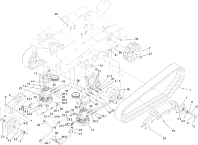 Track And Drive Assembly Diagram and Parts List for 23214 404320000 - 405799999 Toro Stump Grinder