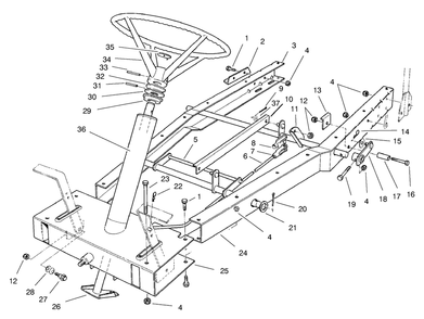 Frame Assembly Diagram and Parts List for 70060 79000001 - 79999999 Toro Lawn Tractor