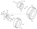 Wheels And Tires Diagram and Parts List for 3-6000 1977 Toro Lawn Tractor