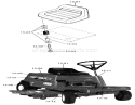 Seat, Decals, Misc. Trim Diagram and Parts List for 3-6000 1977 Toro Lawn Tractor