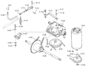 Motor, Transmission and Drive System Diagram and Parts List for 3-6000 1977 Toro Lawn Tractor