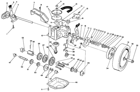 Gear Case Assembly Diagram and Parts List for 22623 7000001 - 7999999 Toro Lawn Mower