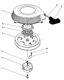 Recoil Assembly Diagram and Parts List for 30112 9000001-9999999 - 1989 Toro Lawn Mower