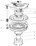 Clutch Assembly Diagram and Parts List for 30113 5000001-5999999 - 1985 Toro Lawn Mower