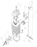 Cylinder and Muffler Assembly Diagram and Parts List for 30113 5000001-5999999 - 1985 Toro Lawn Mower