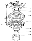 Clutch Assembly Diagram and Parts List for 30116 9000001-9999999 - 1989 Toro Lawn Mower