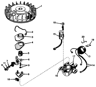Magneto No. 610793 Diagram and Parts List for 19400 6000001 - 6999999 Toro Lawn Mower