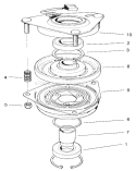 Clutch Assembly Diagram and Parts List for 30165 220000001-220999999 - 2002 Toro Lawn Mower