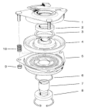 Clutch Assembly Diagram and Parts List for 30165 890001-899999 - 1998 Toro Lawn Mower