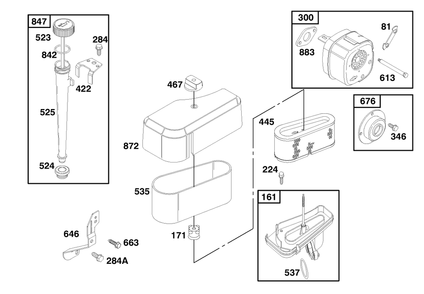 Engine Briggs & Stratton Model 195707-0421-E1 Diagram and Parts List for 70041 8900001 - 8999999 Toro Lawn Tractor